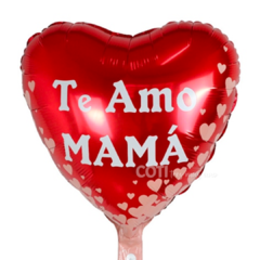 Globo metalizado corazón te amo mama 46cm x1