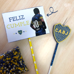 Topper feliz cumple boca Riquelme x1