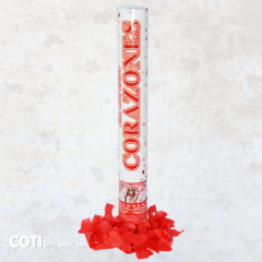 Cañon lanza corazones rojos 40cm x1