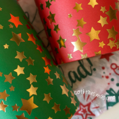 Vaso de polipapel stamping verde con estrellas doradas x 8u