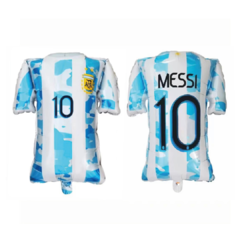 Globo chico metalizado camiseta argentina Messi 36cm x1