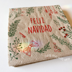 Servilletas kraft navideñas x20u