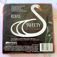 Servilletas rojas lisas sweety x20u