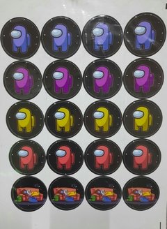 Plancha Stickers Redondos Personajes (5cm) x 20u. - comprar online