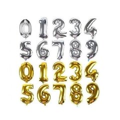 Globos Números Metalizados Grandes (86/100 cm)