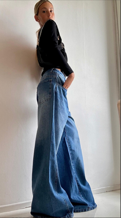 Tiro bajo -wide leg blue - comprar online