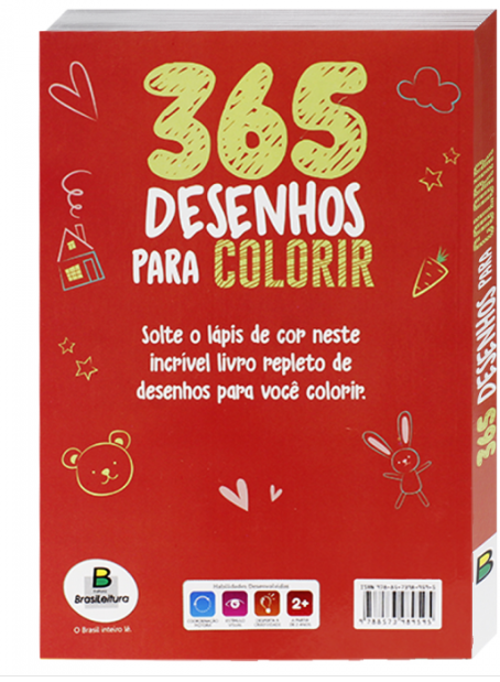 Livro De 365 Desenhos Para Colorir (Capa Amarela) Todo Livro – Ref