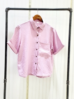 CAMISA M/C SEDA ARRUGADA LISA - comprar online