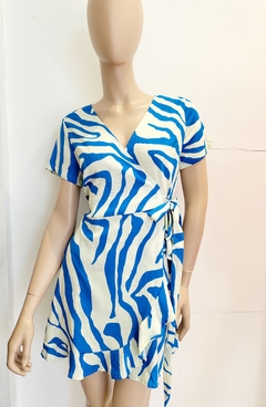 VESTIDO CRUZADO LINO ELASTIZ. (ZEBRA) - comprar online