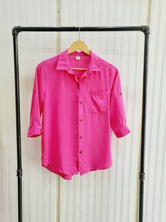 CAMISA 1 BOLSILLO M/3/4 LISA. - tienda online