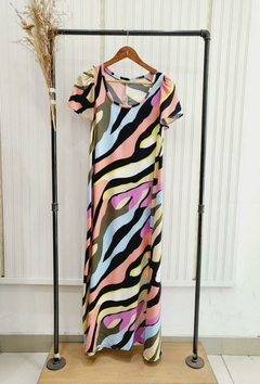 VESTIDO LARGO EVASE M/C (ZEBRA MULTI) - comprar online