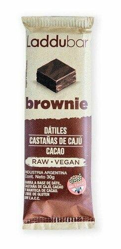 Barrita Brownie Dátiles Castañas de Caju Cacao LADDUBAR Vegana x 30gr SIN TACC