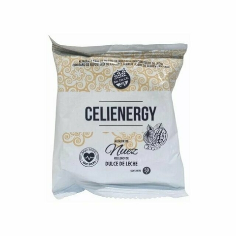 Alfajor de Nuez relleno con Dulce de Leche SIN TACC Celienergy x 50 gr