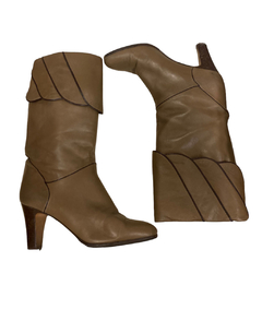 BOTAS CON TACO CUERO ITALIANO T.36.5 - comprar online