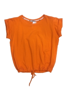 Remera de jersey frunce en ruedo Naranja en internet
