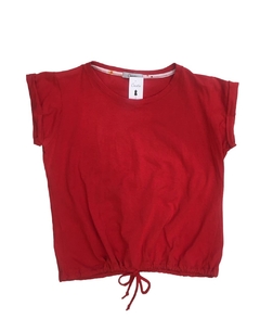 Remera de jersey frunce en ruedo Rojo en internet