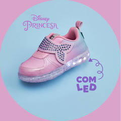 Tênis de Led Infantil Feminino Pampili Degradê Rosa Bale Princesa Ariel © DISNEY
