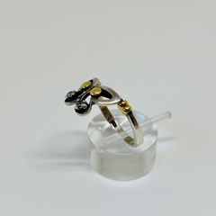 ANILLO PLATA 925 Y ORO MARIPOSA Y CUBIC - comprar online