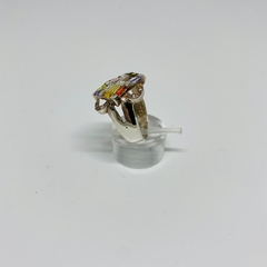 ANILLO PLATA 925 Y ORO CON PIEDRAS - comprar online