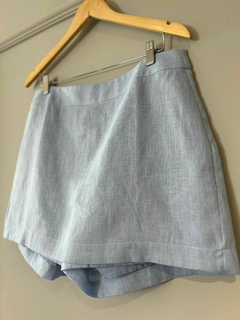 Short Saia Azul de Linho - comprar online