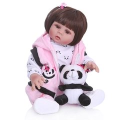 Boneca Bebê Reborn Corpo Inteiro De Vinil Siliconado + Panda - comprar online