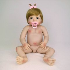 Boneca Bebê Reborn Loira Silicone Macio Pronta Entrega 53cm na internet