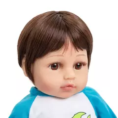 Boneca Bebê Reborn 48cm Menino Corpo de Silicone Pode Tomar Banho - comprar online