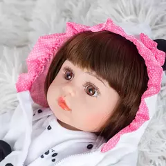 Boneca Reborn Panda Menina 48cm Corpo de Silicone Vem Com Pelúcia - loja online