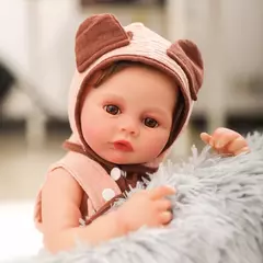 Boneca Bebê Reborn Menino Urso Corpo De Silicone Pode Tomar Banho - Nova Reborn - Bonecas e Pelúcias