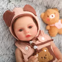 Boneca Bebê Reborn Menino Urso Corpo De Silicone Pode Tomar Banho na internet