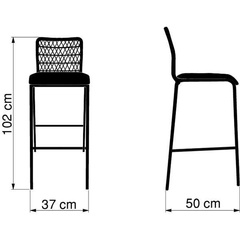 Banqueta Trama Slim Estofada - loja online