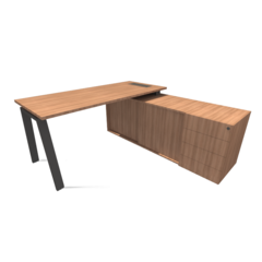 MESA COM CREDENZA PÉ CAVALETE