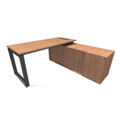 MESA COM CREDENZA PÉ RETO