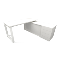 MESA COM CREDENZA PÉ RETO - loja online