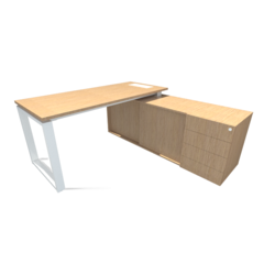 MESA COM CREDENZA PÉ RETO