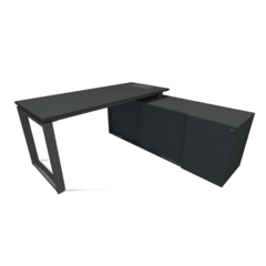 MESA COM CREDENZA PÉ RETO - PINA