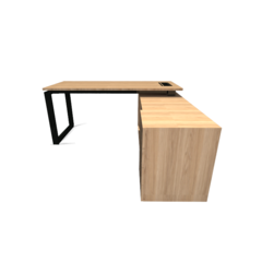 MESA COM CREDENZA PÉ RETO - comprar online