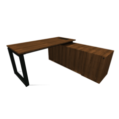 MESA COM CREDENZA PÉ RETO - PINA