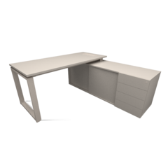 MESA COM CREDENZA PÉ RETO