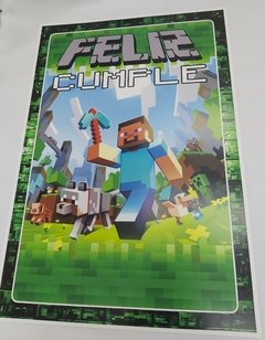 Cartel de Minecraft "Feliz cumple "