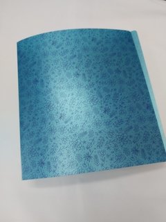 Carpeta N°3 Plastico Azul con Flores