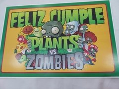 Cartel de Feliz Cumple Plastas Vs Zombie