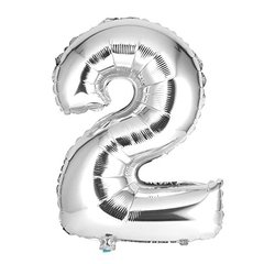 Globos Numero Metalizado Plateados 36" - comprar online