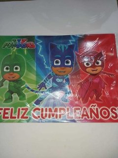 Cartel de FELIZ CUMPLE de PJ MASKS