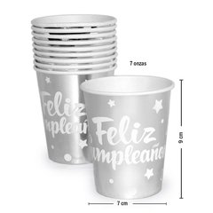 Vasos de Polipapel plateados x10