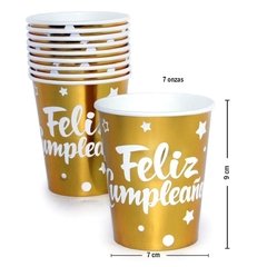 Vasos de Polipapel dorados x10