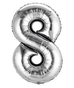 Globos Numero Metalizado Plateados 36" - comprar online