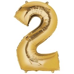 Globos Numero Metalizado Dorado 36" - comprar online