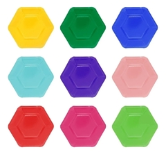 Platos hexagonal de Polipapel x6