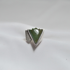 Anillo de plata 925 con piedra Jade - Koh Phangan Joyeria Artesanal